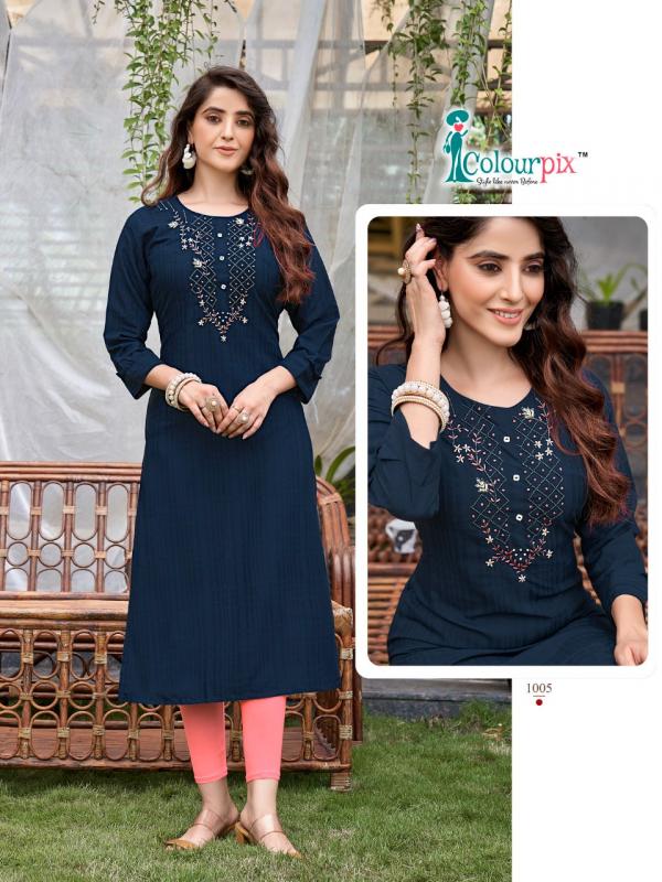 Colourpix Rolex 1 Regular Wear Rayon Designer Kurti Collection